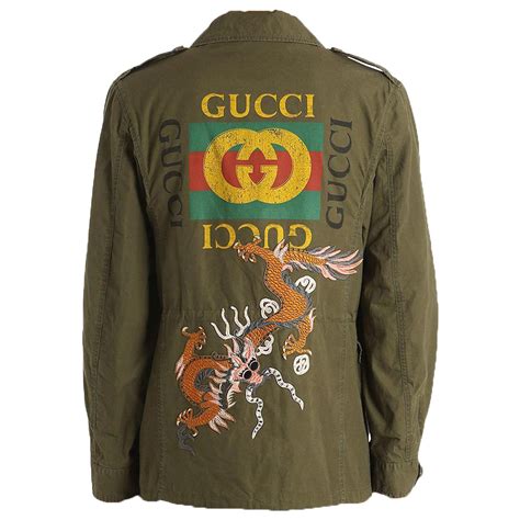 gucci dragon washed cotton field jacket|Dragons in Fashion Design .